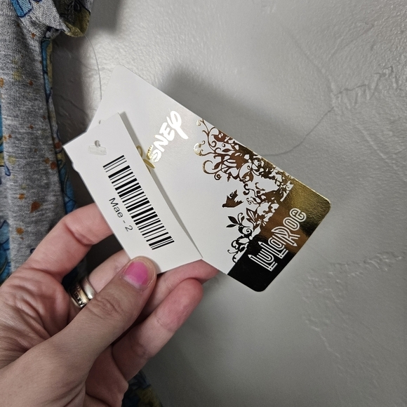 Lularoe NWT Toddler Girl 2 Grey Short Sleeve Dress Flounder Little Mermaid Fish - Picture 5 of 6